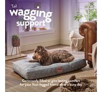Slumberdown Luxury Padded Large Dog Bed (70 * 100 * 20cm) - Supportive, Cushioned & Washable Crate Mattress for Puppies, Dogs & Cats | Orthopedic, UK-Made, Non-Slip Base, Grey