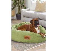 Slumberdown Donut XL Dog Bed (85 cm) - Soft, Supportive & Calming Nest for Puppy, Dogs & Cats | UK-Made, Washable, Non-Slip Base, Plush Cushioning Comfort in Green