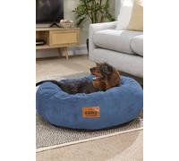 Slumberdown Donut Dog Bed Large (75 cm) - Soft, Supportive & Calming Nest for Puppy, Dogs & Cats | UK-Made, Washable, Non-Slip Base, Plush Cushioning Comfort in Navy