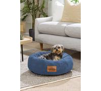 Slumberdown Small Donut Dog Bed (55 cm) - Soft, Supportive & Calming Nest for Puppy, Dogs & Cats | UK-Made, Washable, Non-Slip Base, Plush Cushioning Comfort in Navy
