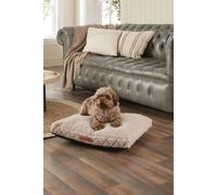 Slumberdown Sherpa Dog Bed Medium Washable - Raised Anti Anxiety Calming Cat/Puppy Bed, Dog Crate Mattress for Small/Medium Pets & Adults - Anti Slip Human Dog Beds, Soft Removable Cover, Biscuit