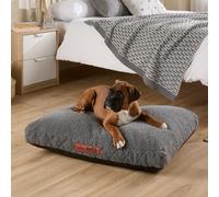 Slumberdown Sherpa Dog Bed Medium Washable - Raised Anti Anxiety Calming Cat/Puppy Bed, Dog Crate Mattress for Small/Medium Pets & Adults - Anti Slip Human Dog Beds, Soft Removable Cover, Biscuit
