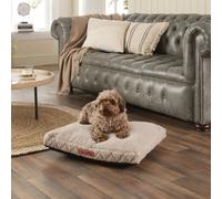 Slumberdown Sherpa Dog Bed Small Washable - Raised Anti Anxiety Calming Cat/Puppy Bed, Dog Crate Mattress for Small Pets, Kids & Adults - Anti Slip Human Dog Beds, Soft Removable Cover, Biscuit