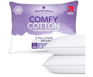 Slumberdown Premium Cotton Pillows 2 Pack Hotel Quality for Luxury Comfort
