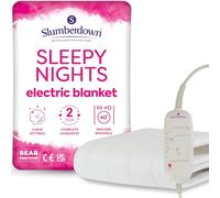 Slumberdown Sleepy Nights Electric Blanket Double - Warm, Cosy & Energy-Efficient Heated Blanket with 3 Heat Settings | BEAB-Approved, Washable & Easy-Fit Straps (135 × 120cm)