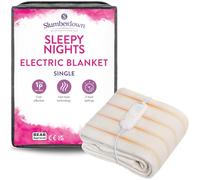 Slumberdown Sleepy Nights Electric Blanket Single - Warm, Cosy & Energy-Efficient Heated Blanket with 3 Heat Settings | BEAB-Approved, Washable & Easy-Fit Straps (135 × 65cm)