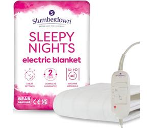 Slumberdown Sleepy Nights Electric Blanket Small Single - Warm, Cosy & Energy-Efficient Heated Blanket with 3 Heat Settings | BEAB-Approved, Washable & Easy-Fit Straps (122 × 61cm)