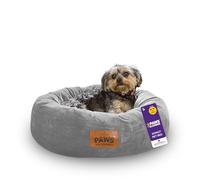 Slumberdown Small Donut Dog Bed (55 cm) - Soft, Supportive & Calming Nest for Puppy, Dogs & Cats | UK-Made, Washable, Non-Slip Base, Plush Cushioning Comfort in Grey