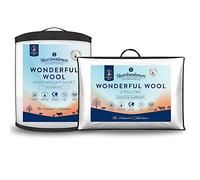 Slumberdown Super King Duvet & 2 Pillows - 100% British Wool, 10-14 Tog, White, Winter, Heavyweight, 260cm x 220cm