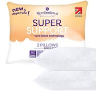 Slumberdown Super Support Pillows 2 Pack - Firm & Supportive Pillow for Side Sleepers, Reduces Neck & Shoulder Pain | Foam Block, UK-Made, Non-Allergenic & Washable (48 x 74cm)