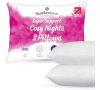 Slumberdown Cosy Nights Pillows 2 Pack - Super Support Comfy Side Sleeper Pillow for Neck and Shoulder Pain Relief, Core Foam Block, Non-Allergenic - UK Made, Washable, Packaging May Vary (48 x 74cm)