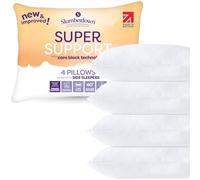 Slumberdown Super Support Pillows 4 Pack - Firm & Supportive Pillow for Side Sleepers, Reduces Neck & Shoulder Pain | Foam Block, UK-Made, Non-Allergenic,Washable (48 x 74cm)