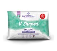 Slumberdown V Shape Pregnancy Pillow 2 Pack - Medium Support With 2 Pillowcase Orthopaedic 35X84Cm
