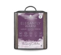 Slumberdown Warm Heated Throw Blanket (130x160cm) - Luxury Fleece Electric Blanket with 10-Heat Settings & Timer | Energy Efficient (3p/hr), 2-Year Guarantee, Washable, Brown