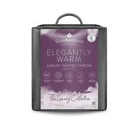 Slumberdown Warm Heated Throw Blanket (130x160cm) - Luxury Fleece Electric Blanket with 10-Heat Settings & Timer | Energy Efficient (3p/hr), 2-Year Guarantee, Washable, Charcoal Grey