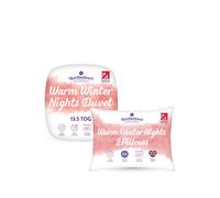 Slumberdown Warm Winter Nights 13.5 Tog Duvet, 2 Pillows In White White