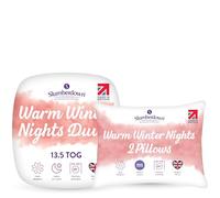 Slumberdown Warm Winter Nights King Size Duvet 13.5 Tog & 2 Pillows - Thick & Cosy Quilt for Cold Weather | Soft Touch Cover, Non-Allergenic, Washable UK-Made Bedding (225 x 220cm)