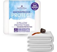 Slumberdown Waterproof Pillow Protectors 2 Pack - Silent & Breathable Terry Cover, Super Absorbent & Spill-Proof, Durable Up to 300 Washes - Envelope Closure, Non-Allergenic, Washable (50 x 75cm)