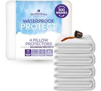 Slumberdown Waterproof Pillow Protectors 4 Pack - Silent & Breathable Terry Cover, Super Absorbent & Spill-Proof | Durable to 300 Washes, Envelope Closure, Non-Allergenic, Washable (50 x 75cm)