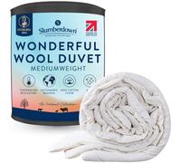 Slumberdown British Wool Single Duvet 7-9 Tog All Year-Round Quilt for Summer, Autumn & Winter | 100% British Wool, Naturally Regulates Temperature, Hypoallergenic & UK Made (135 x 200cm)