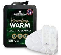 Slumberdown Wonderfully Warm Electric Blanket King Size - Dual Controller | Supersoft Heated Fleece Blanket, Body & Feet Zones, 8 Heat Settings, 10hr Timer, Washable, 2-Year Guarantee (142 x 150cm)