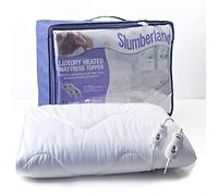 Slumberland Full Bed Size Heated Electric Mattress Topper, 9 Temperature Settings, all Night Use, Pre Heat Setting, Easy Fit 4 Elasticated Corner Straps, Dual Controls, King Size 200 x 150 cm