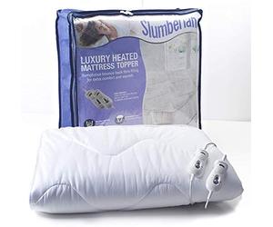 Slumberland Full Bed Size Heated Electric Mattress Topper, 9 Temperature Settings, all Night Use, Pre Heat Settings, Easy Fit, 4 Elasticated Corner Straps, Dual Controls, Double 190 x 137 cm