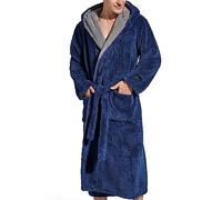 SlumberMee Mens Hooded Robe Heavyweight Plush Fleece Full Length Bathrobe | Premium Fluffy Soft & Cozy Warm Long Luxury Housecoat Designer Robe for Men with Secure Sewn-in Belt, Straps and Deep Pockets
