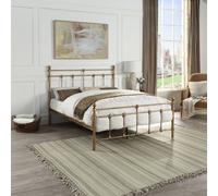 SlumberWorx Bayford Traditional Antique Brass Double Metal Bed Frame