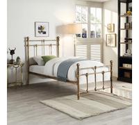 SlumberWorx Bayford Traditional Antique Brass Single Metal Bed Frame