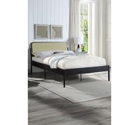 SlumberWorx Cheshunt Black Metal Rattan Headboard Bed Frame | Size: King SlumberWorx Black King