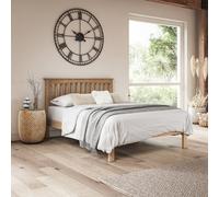 SlumberWorx Dunkeld Solid Wooden Oak Bed Frame - King- Low Footboard - Shaker Style