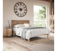 SlumberWorx Dunkeld Solid Wooden Oak Bed Frame - King- Low Footboard - Shaker Style - 25Cm Pocket Spring Memory Foam King Mattress