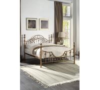 SlumberWorx Letchworth Vintage Victorian Style Antique Metal Bed Frame w 25cm Deep Pocket Memory Foam Mattress in Bronze | Size: King SlumberWorx Bronze King