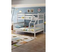 SlumberWorx Noah White Wooden Triple Sleeper Bunk Bed - Single & Double SlumberWorx White Double