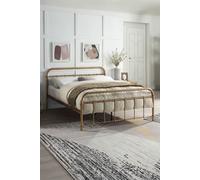 SlumberWorx Tewin Vintage Hospital Style Metal Bed Frame in Bronze | Size: Double SlumberWorx Bronze Double