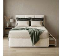 Slumbre Alton Plush Velvet Divan Bed, Headboard - 3Ft Single - Silver - 0 Drawers