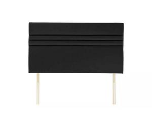 Slumbre Apollo Plush Velvet 6Ft Super King 20" Headboard - Black