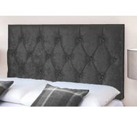 Slumbre Diamond Cut Crushed Velvet 4Ft Small Double 20" Headboard - Black