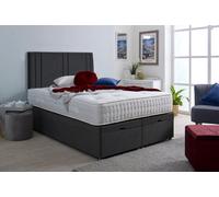 Slumbre Milano Plush Velvet Ottoman Storage Bed, With Pocket Mattress - 4Ft Small Double - Black