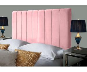 Slumbre Portland Plush Velvet 4Ft6 Double 36" Headboard - Pink