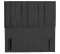 Slumbre Portland Plush Velvet 6Ft Super King 50" Floor Standing Headboard - Black