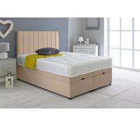 Slumbre Portland Plush Velvet Ottoman Storage Bed, With Ortho Mattress - 3Ft Single - Coffee