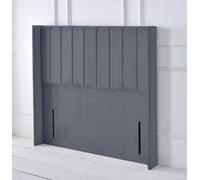 Slumbre Portland Winged Plush Velvet 5Ft Kingsize 50" Floor Standing Headboard - Grey