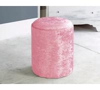 Slumbre Victoria Crushed Velvet Round Foot Stool Pouffe - Pink