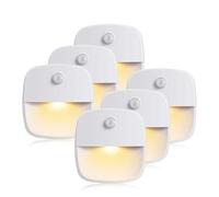 Slumou Motion Sensor Night Light, 6 PCS Battery Operated LED Stairs Lights for Cupboard, Wardrobe, Shelf, Toilet(Warm White)