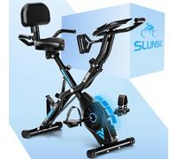 SLUNSE 2025 Home Trainer Bicycle with Sturdy Double Triangle Frame, Foldable Ergometer Exercise Bike with 10 dB Extra Quiet, Indoor Bike for Cardio Training at Home, Up to 160 kg