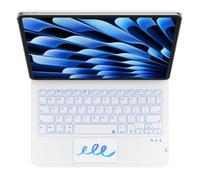 Sluoch for iPad Keyboard Case for 10th/11th Gen - Magic-Like with Silent Scissor Keys, 3-Level Brightness Backlight, Strong Magnetic Attachment & Trackpad, Compatible with iPad 10.9 inch (White)