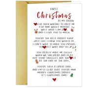 Slurinx Humor Christmas Card for Dad from Baby, First Christmas As My Daddy Card from Son or Daughter, Funny 1st Christmas Poem Card for Dad, Daddy's First Xmas Card with Envelope