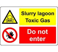 Slurry lagoon toxic gas do not enter Farm safety sign - 3mm Aluminium sign (600mm x 400mm)